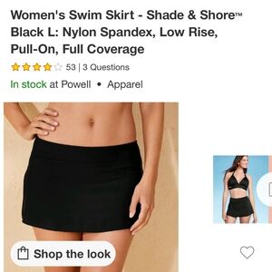 Shade & Shore Black Swim Coverup Skirt. Size large